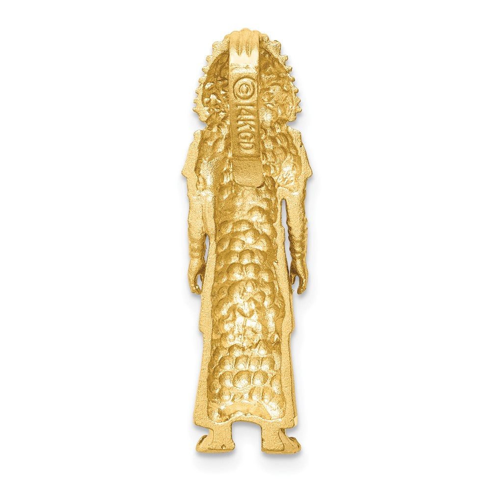 14k Yellow Gold Brushed & D/C Pharaoh Slide