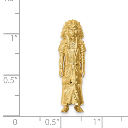 14k Yellow Gold Brushed & D/C Pharaoh Slide