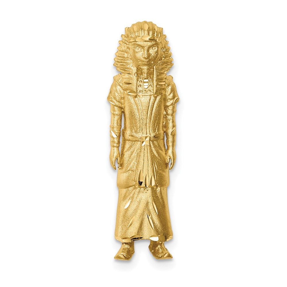 14k Yellow Gold Brushed & D/C Pharaoh Slide