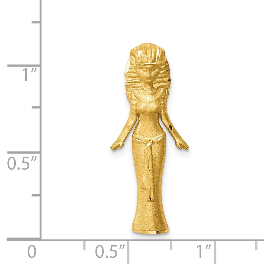 14k Yellow Gold Brushed & D/C Egyptian Princess Slide