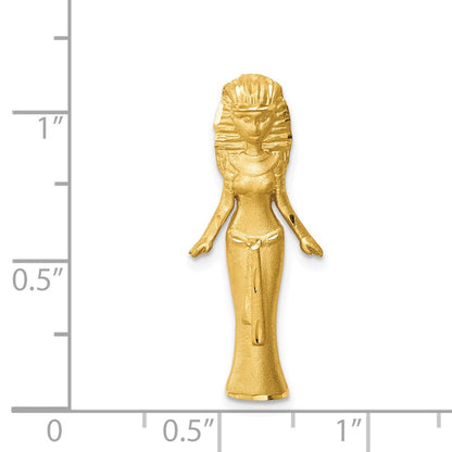 14k Yellow Gold Brushed & D/C Egyptian Princess Slide