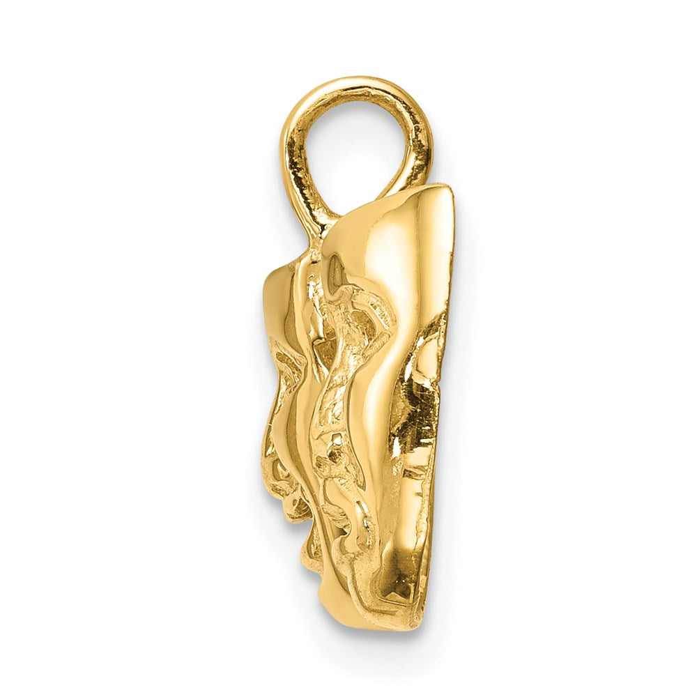 14k Yellow Gold Polished Comedy/Tragedy Theater Masks Pendant
