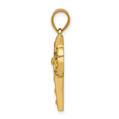 14k Yellow Gold Polished Celtic Cross Pendant