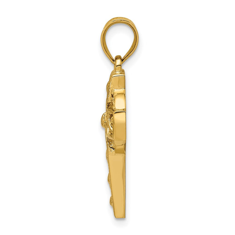 14k Yellow Gold Polished Celtic Cross Pendant
