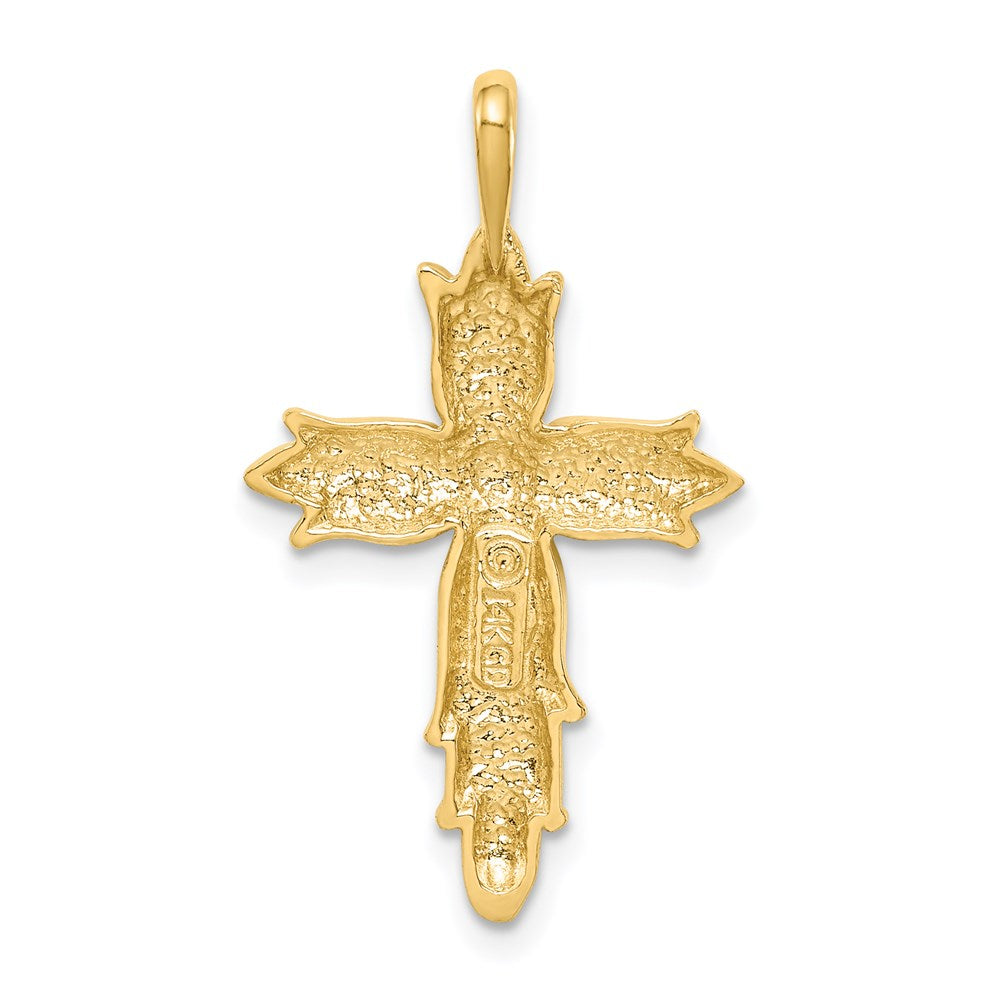 14k Yellow Gold Polished Cross Pendant