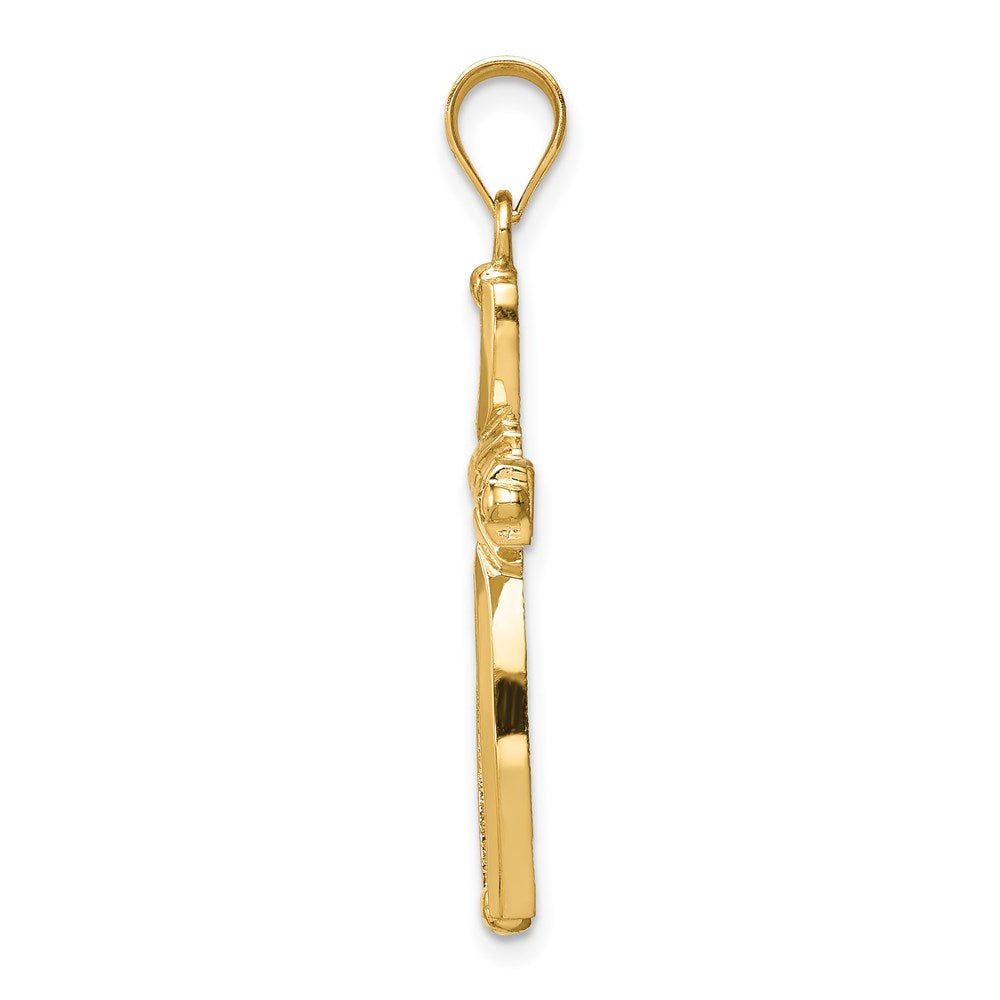 14k Yellow Gold Polished Cross Pendant