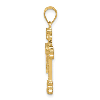 14k Yellow Gold Polished Fancy Cross Pendant