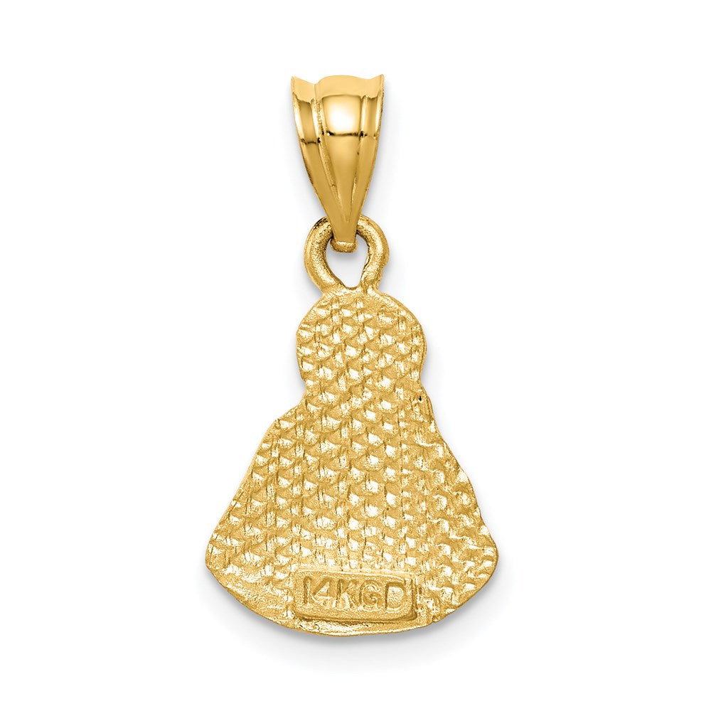 14k Yellow Gold Brushed Diamond-Cut Jesus Pendant