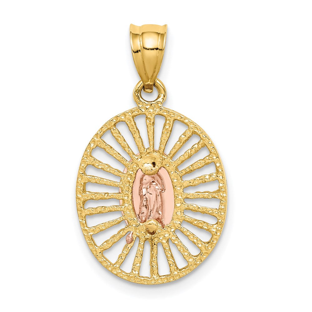 14k Two-tone Gold & White Rhodium Polished Guadalupe Pendant