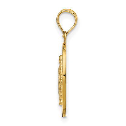 14k Yellow Gold Polished Miraculous Medal Pendant