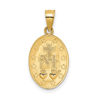 14k Yellow Gold Polished Miraculous Medal Pendant