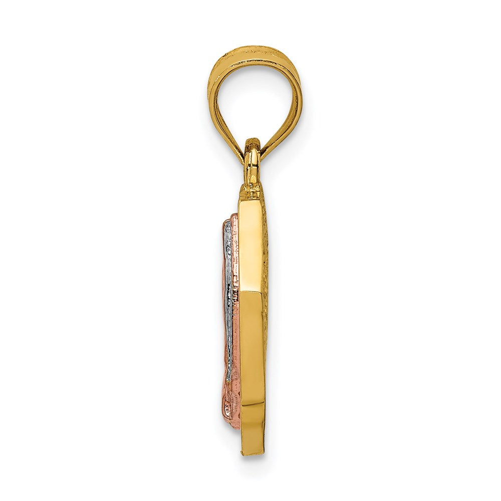 14k Two-tone Gold & White Rhodium Polished Guadalupe Pendant