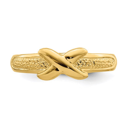 14k Yellow Gold Polished Criss Cross Toe Ring