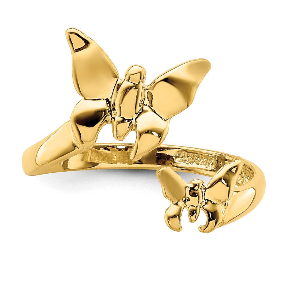 14k Yellow Gold Polished Butterfly Toe Ring