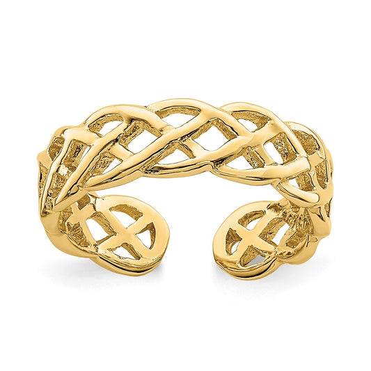 14k Yellow Gold Polished Braided Toe Ring