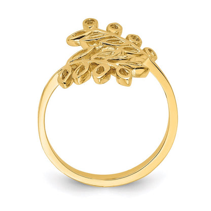 14K Yellow Gold Leaf Ring
