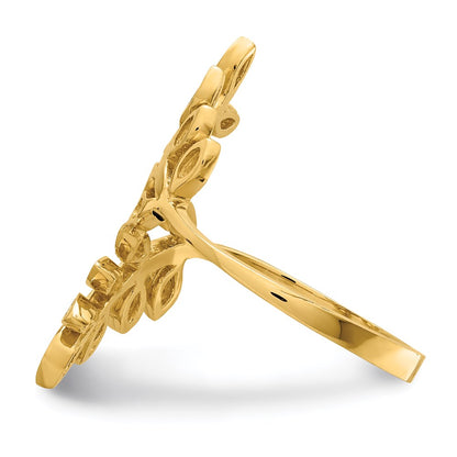 14K Yellow Gold Leaf Ring