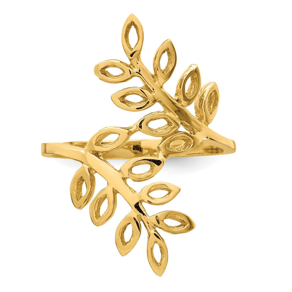 14K Yellow Gold Leaf Ring