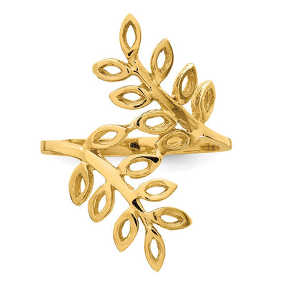 14K Yellow Gold Leaf Ring