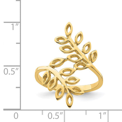 14K Yellow Gold Leaf Ring