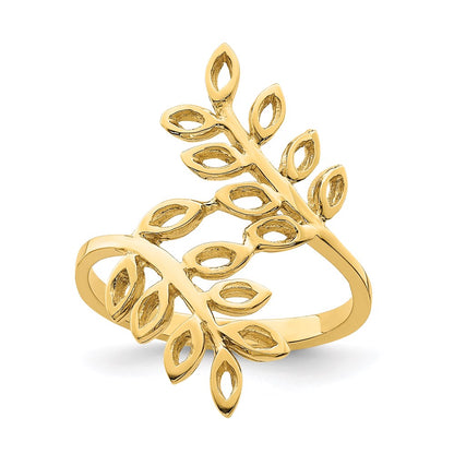14K Yellow Gold Leaf Ring