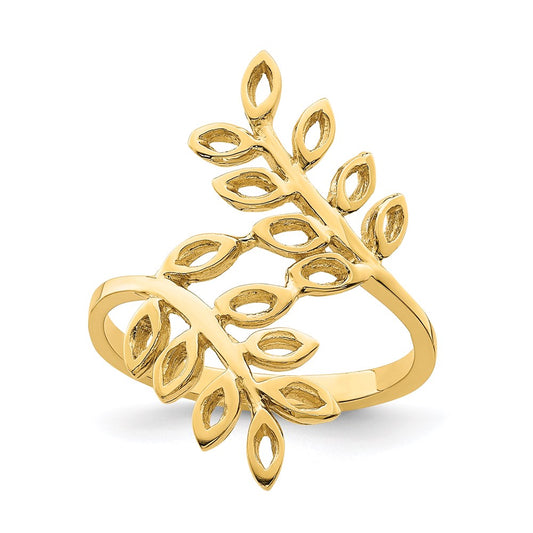 14K Yellow Gold Leaf Ring