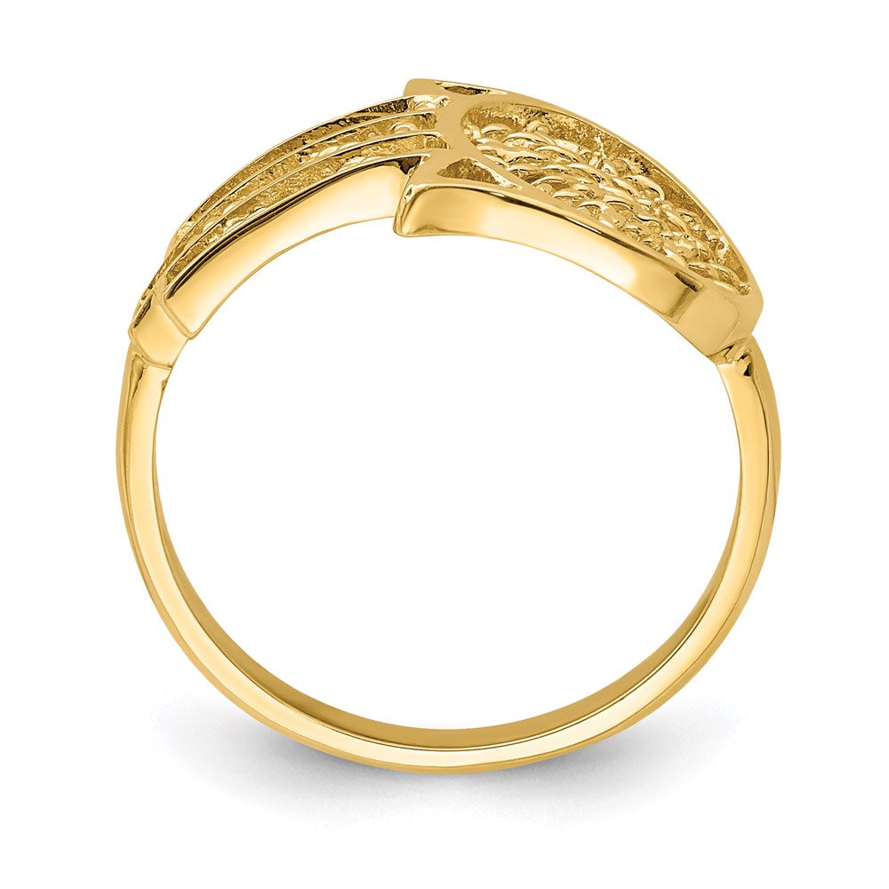 14K Yellow Gold Polished Hamsa Ring