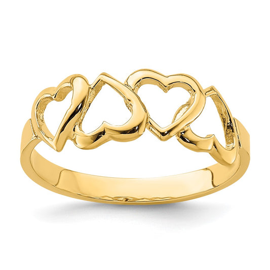 14K Yellow Gold Polished Heart Ring