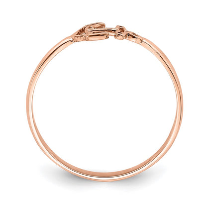 14K Rose Gold Polished Anchor Ring