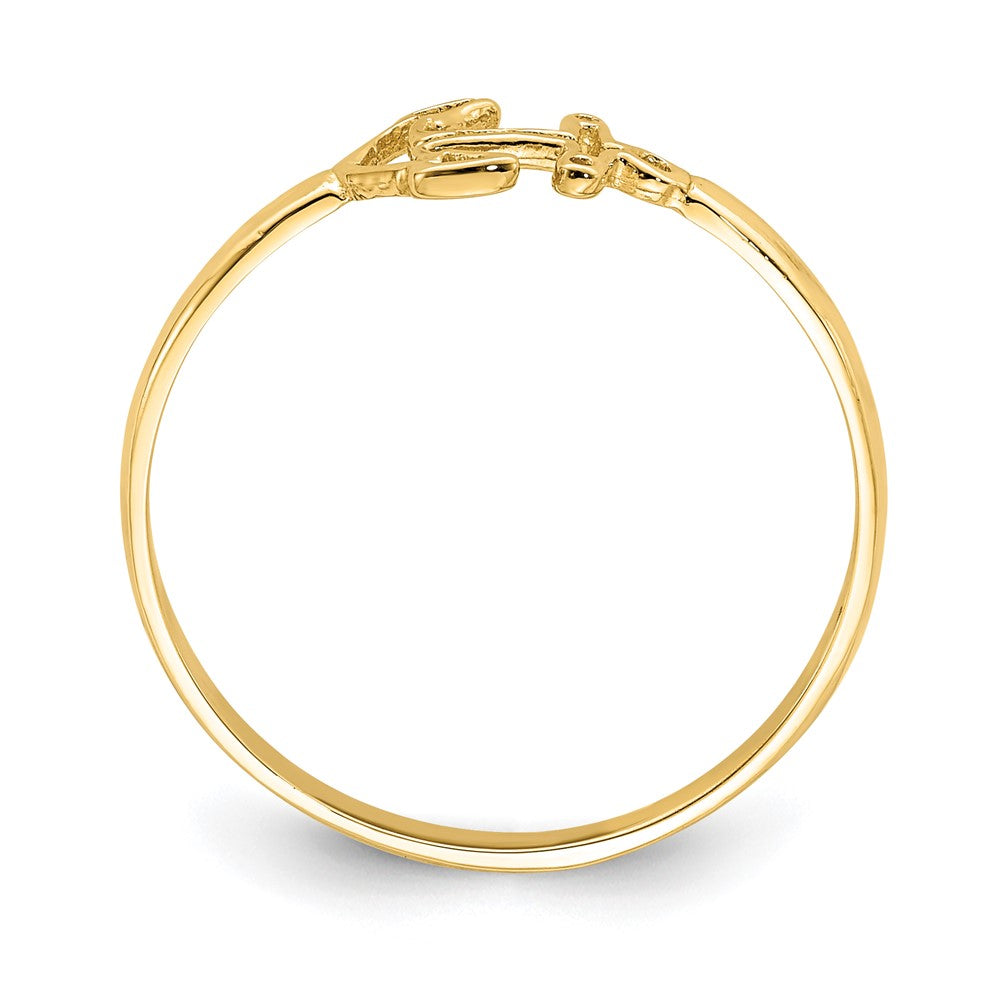 14K Yellow Gold Polished Anchor Ring