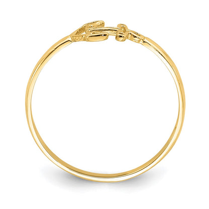 14K Yellow Gold Polished Anchor Ring