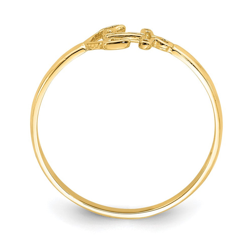 14K Yellow Gold Polished Anchor Ring