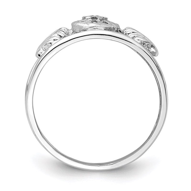 14K White Gold Brushed & Polished Sealife Ring