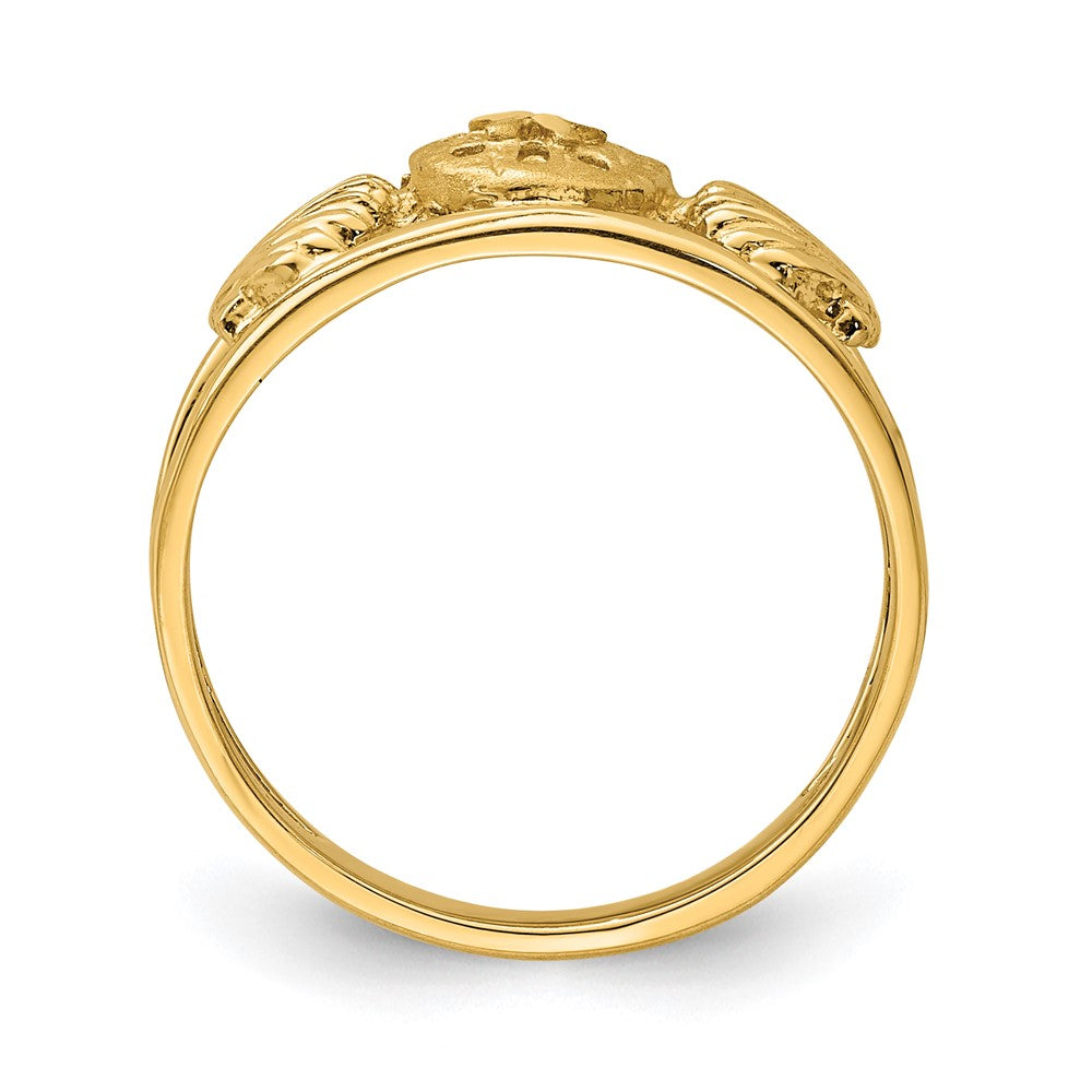 14K Yellow Gold Brushed & Polished Sealife Ring