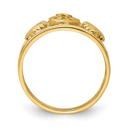 14K Yellow Gold Brushed & Polished Sealife Ring