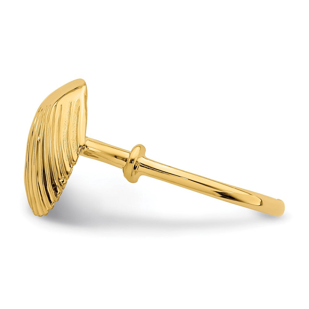 14K Yellow Gold Polished Shell Ring