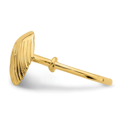 14K Yellow Gold Polished Shell Ring