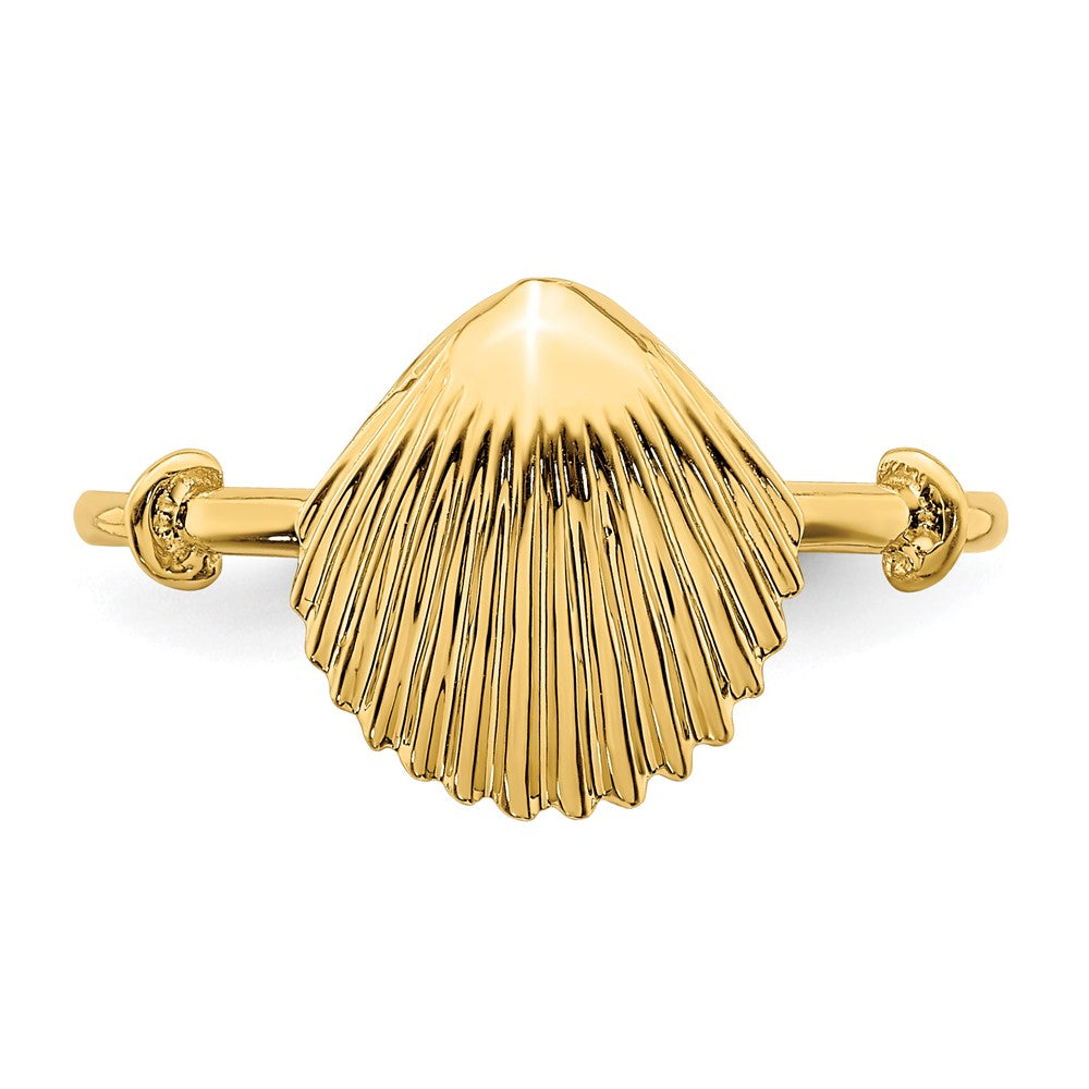 14K Yellow Gold Polished Shell Ring