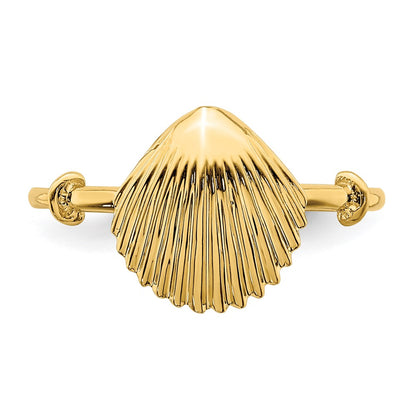 14K Yellow Gold Polished Shell Ring