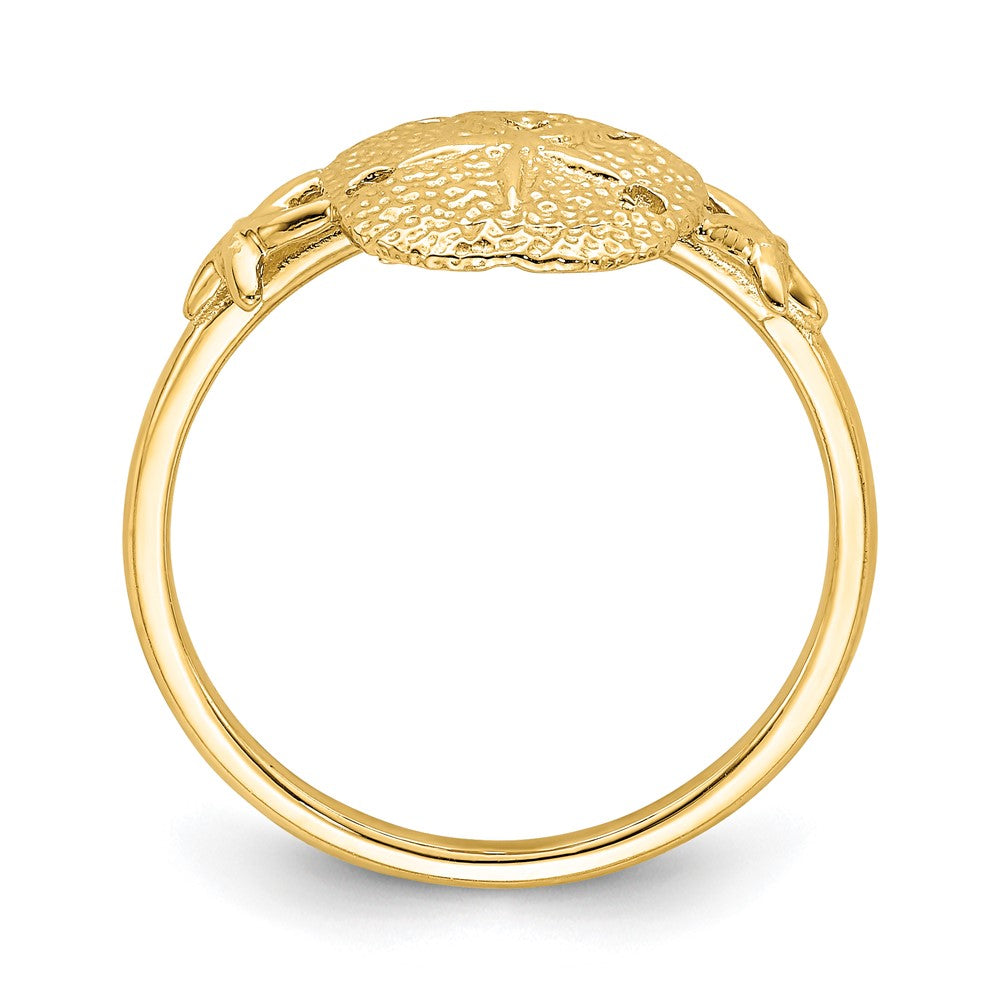 14K Yellow Gold Polished Sand Dollar Ring