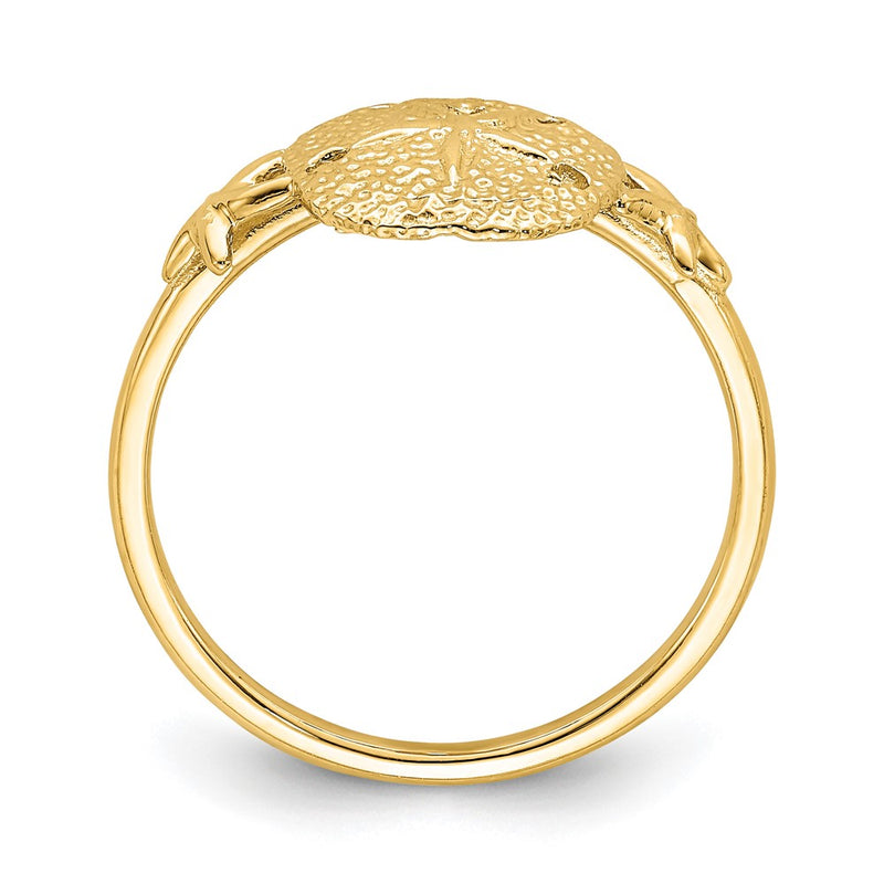 14K Yellow Gold Polished Sand Dollar Ring