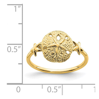 14K Yellow Gold Polished Sand Dollar Ring