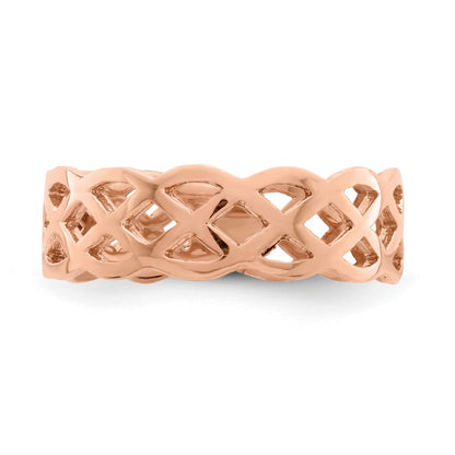 14K Rose Gold Polished Weave Ring