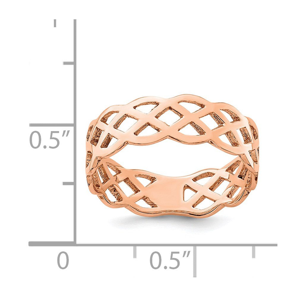 14K Rose Gold Polished Weave Ring