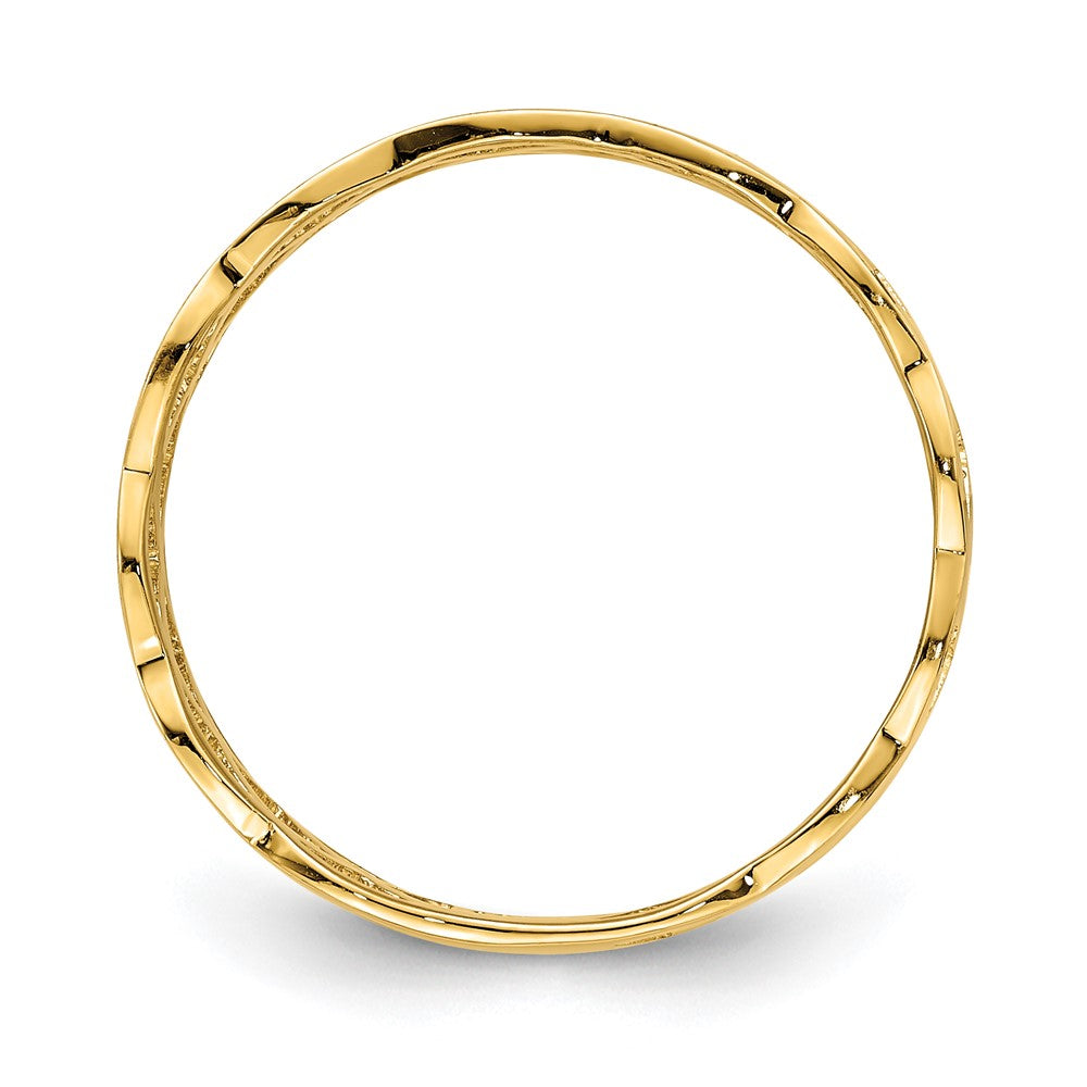 14K Yellow Gold Polished Weave Ring