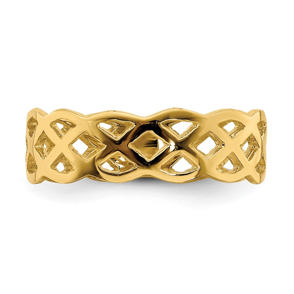 14K Yellow Gold Polished Weave Ring