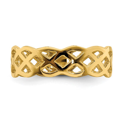 14K Yellow Gold Polished Weave Ring