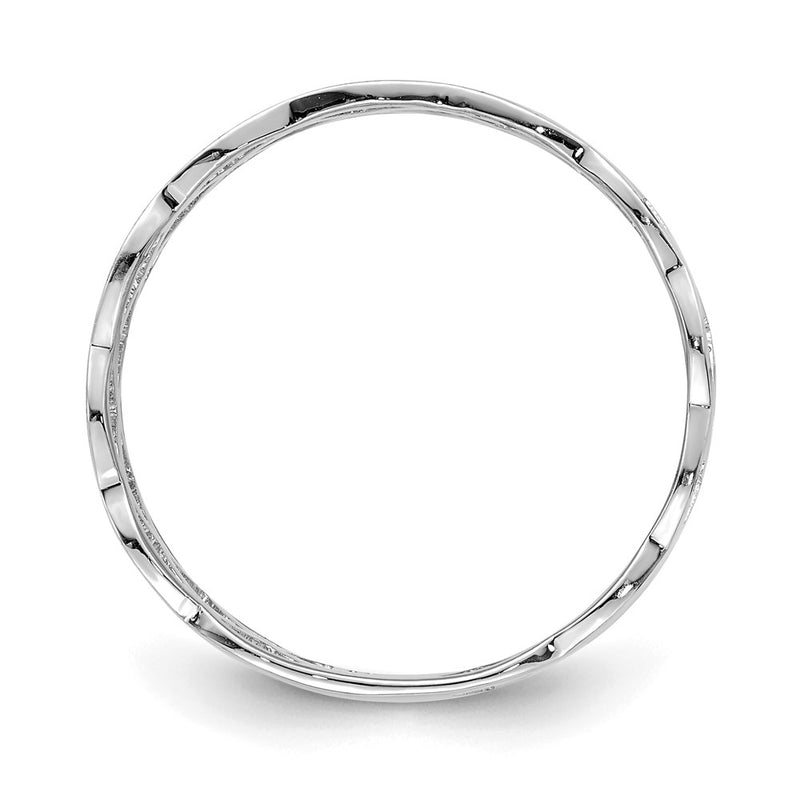 14K White Gold Polished Weave Ring