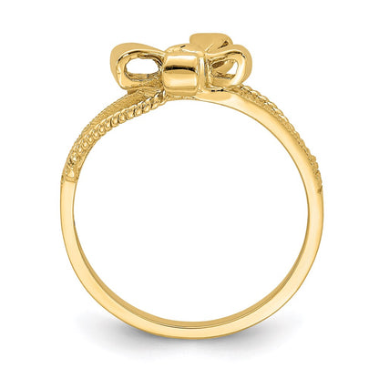 14K Yellow Gold Polished Bow Ring