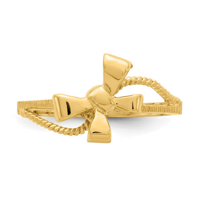 14K Yellow Gold Polished Bow Ring